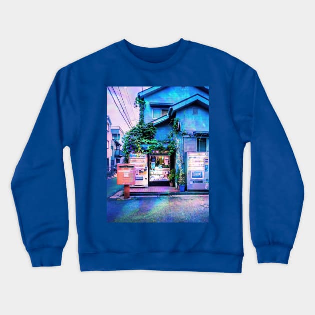 Vaporwave Japanese Vending Machine Alley Crewneck Sweatshirt by isarol